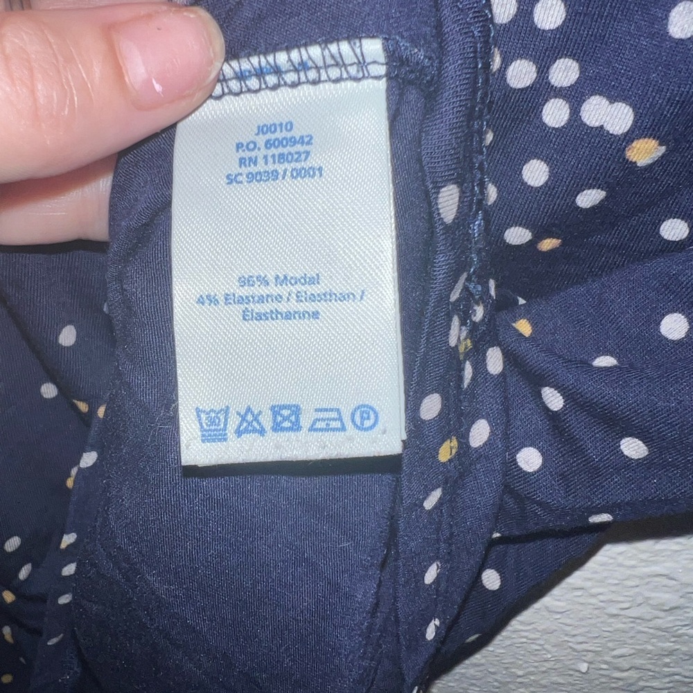 Boden Navy and White Polka Dot Blouse Jersey Material - Picture 3 of 8